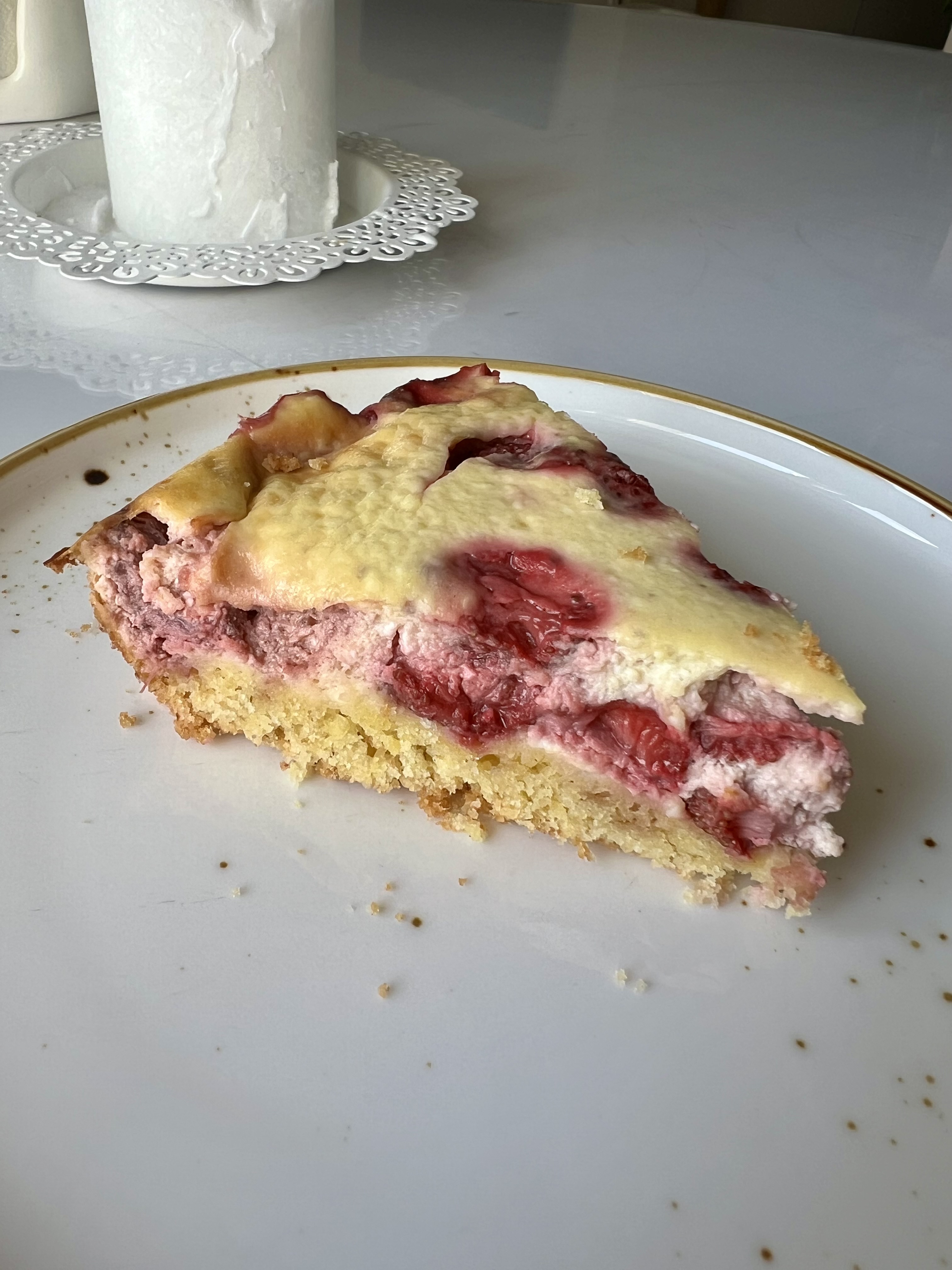 Пирог песочный с творогом и ягодами (без глютена)