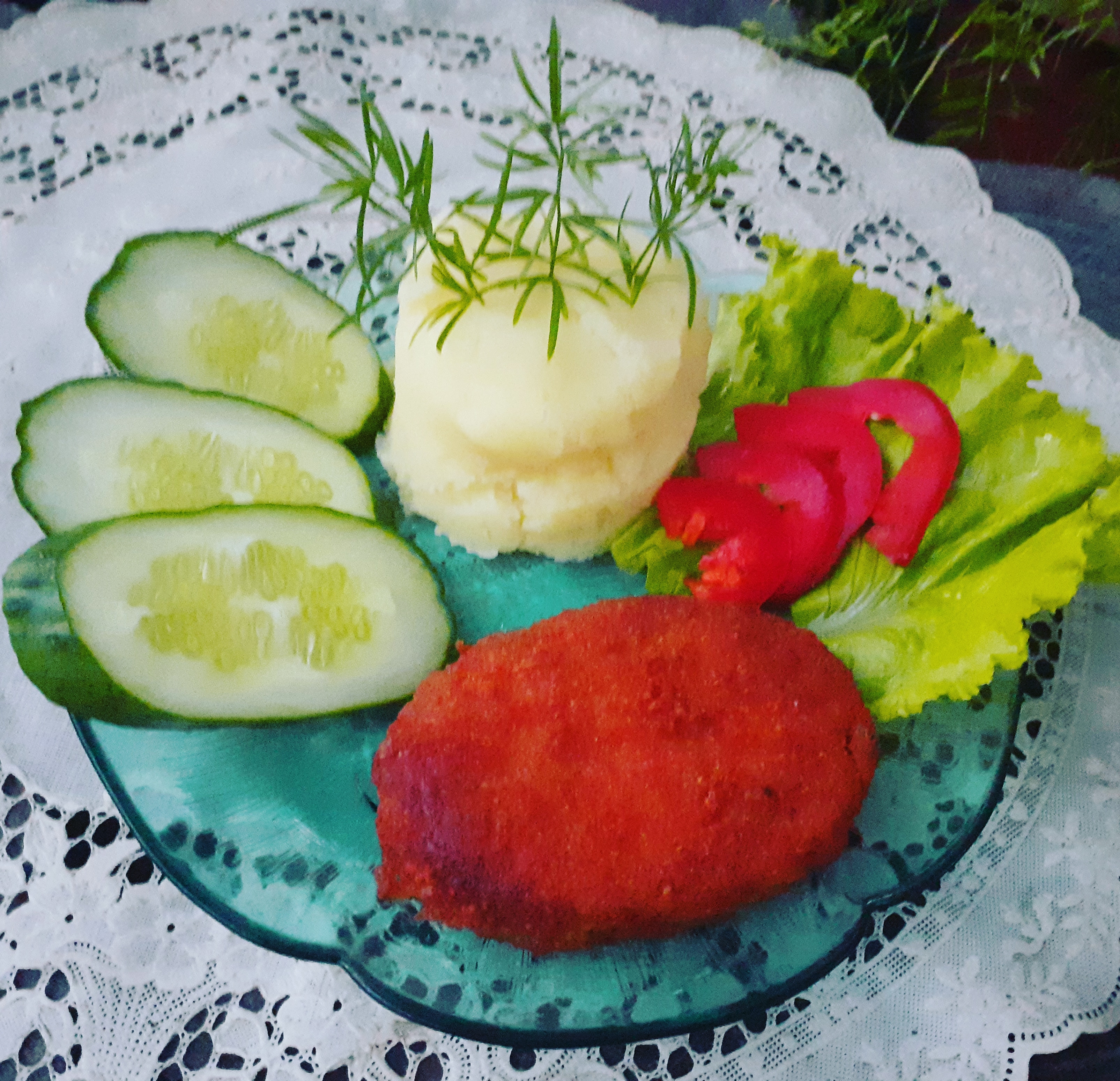 Пюре с  котлетой