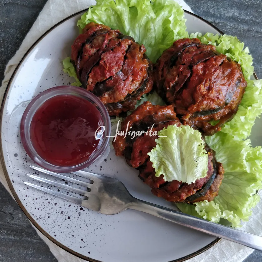 Баклажаны гармошкой с фаршем