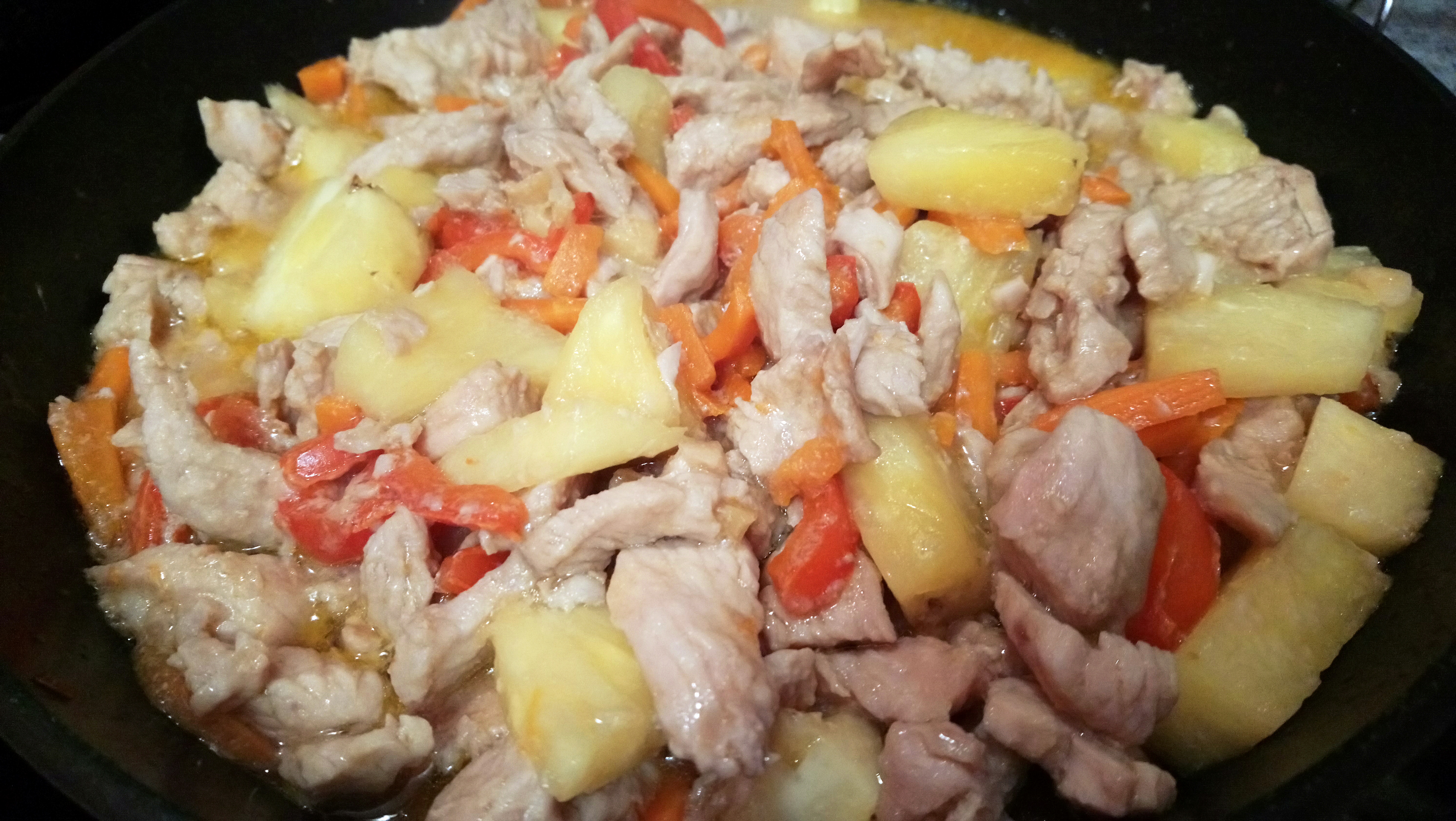 Индейка терияки с имбирём и ананасом #чемпионатмира #япония