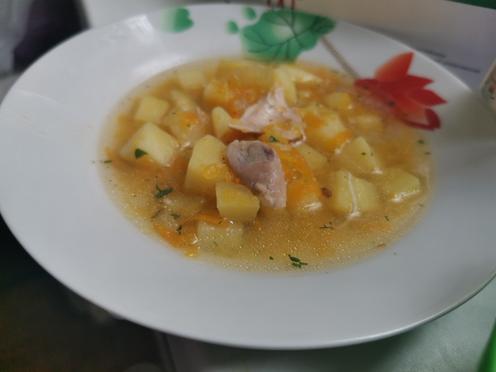 Супчик с тыквой и картошкой на курице