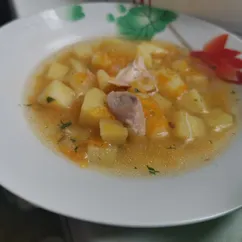 Супчик с тыквой и картошкой на курице