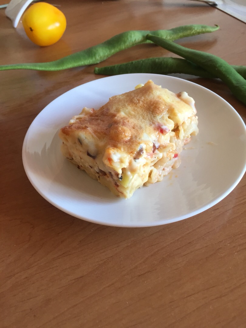 Запеканка сливочная из макарон с сыром и овощами🌷