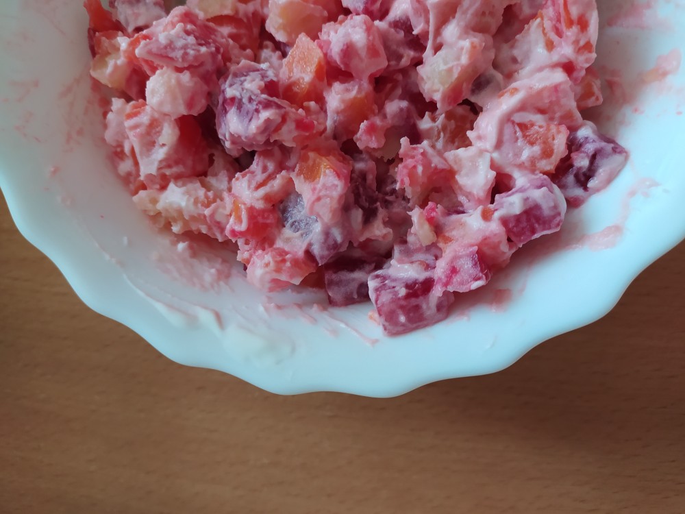 Салат из отварных овощей (недовинегрет)
