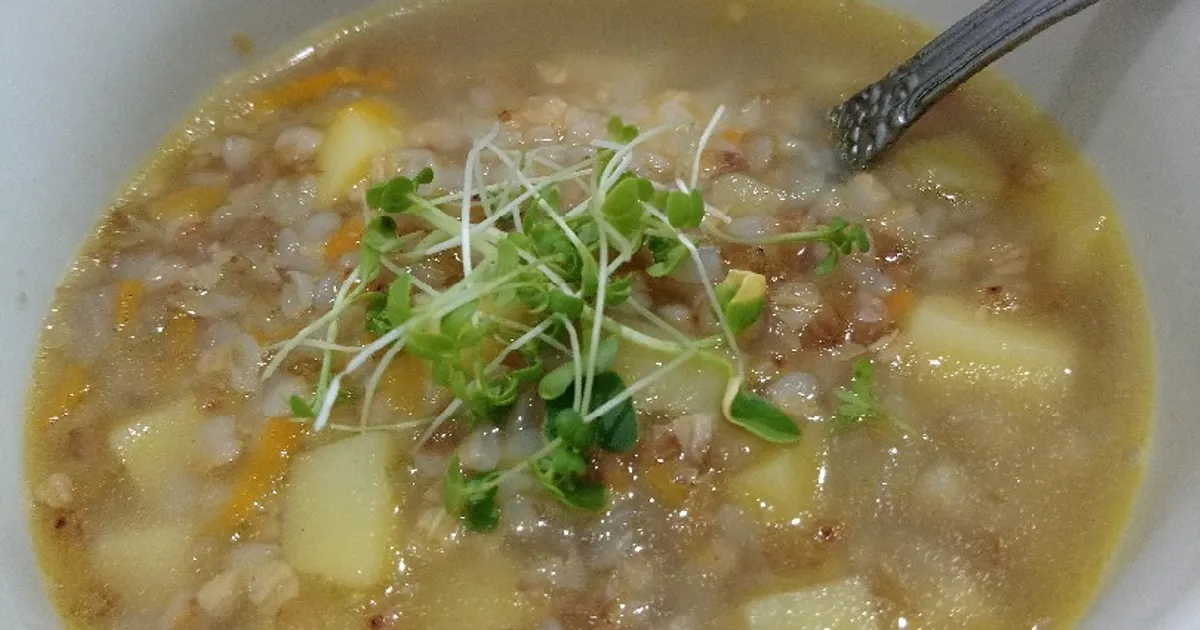 Постный гречневый суп с фасолью