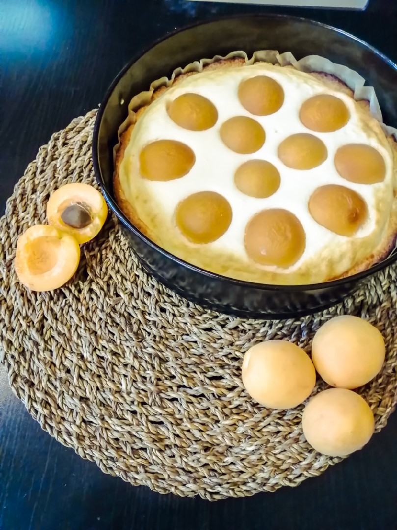 творожный пирог с абрикосами в духовке простой рецепт | Дзен