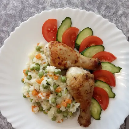 Курица с рисом и овощами