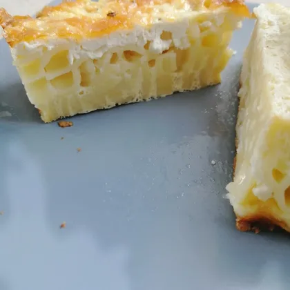 Запеканка из макарон и творога в яично-сырной заливке