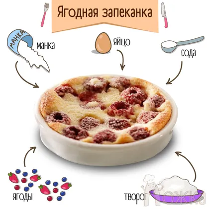 Ягодная запеканка 🍒