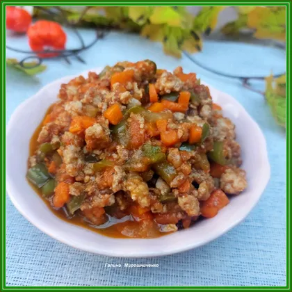Мясная подливка из фарша с овощами