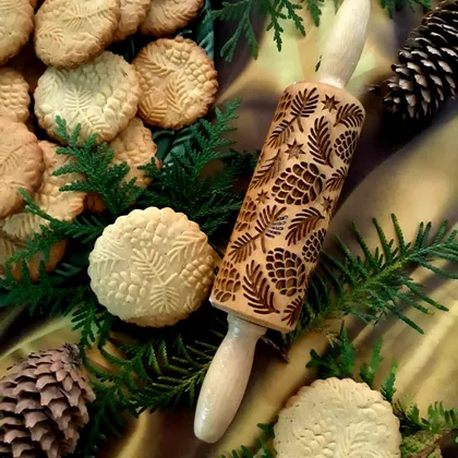 Новогодняя выпечка - пряное песочное печенье 'Шишки' 🎄