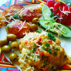 Курица с грибами