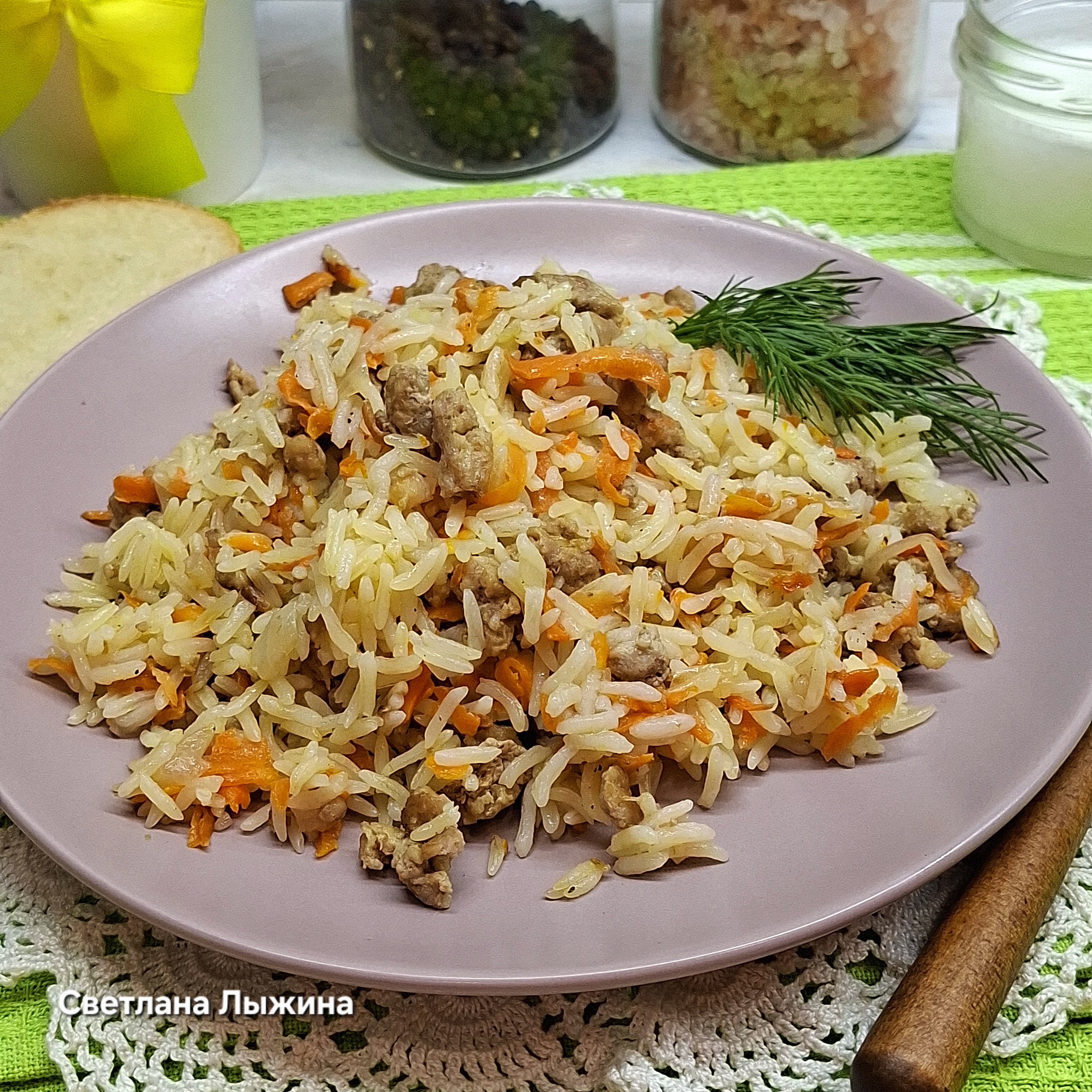 Рис с фаршем в духовке
