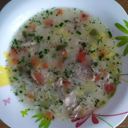 Суп с рисом и овощами