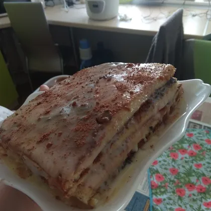 Бисквитный торт пропитанный сгущенкой