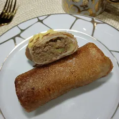 Блины с начинкой из печени и картошки