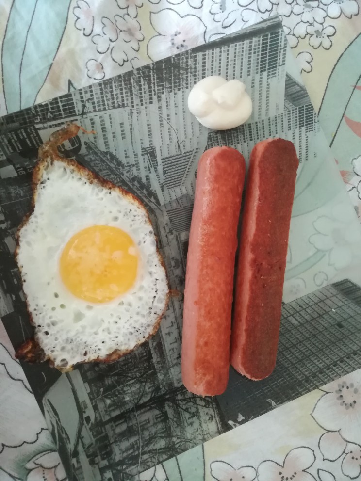 Быстрый ужин. Сосиски с яйцом