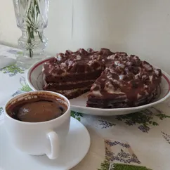 Торт🍰 «Шоколадно-банановый» (со сметанным кремом)🍌🍫