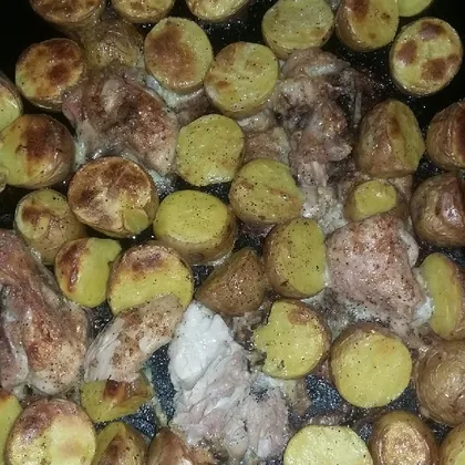 Картошка с курочкой в духовке #кулинарныймарафон