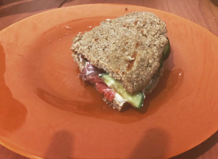 Овсяноблин с сёмгой