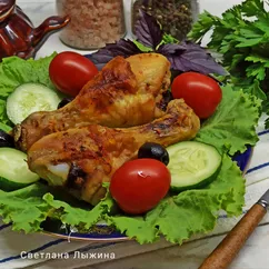 Сливочные куриные голени в духовке