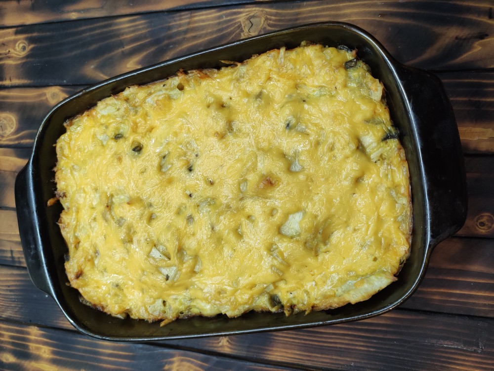 Пирог из лаваша с куриным филе и грибами
