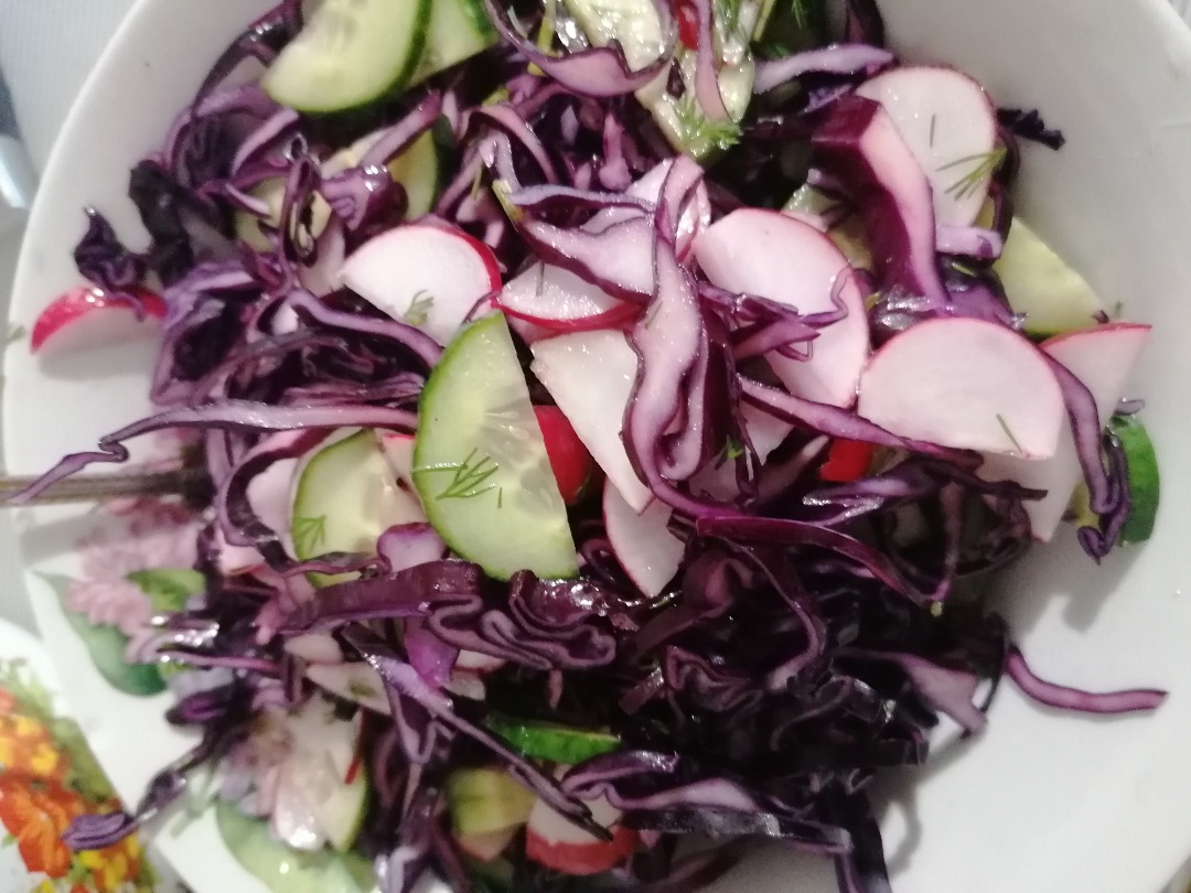 Пошаговый рецепт салата из краснокочанной капусты