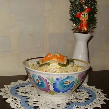 Салат 'Итальянский' с макаронами, сыром и овощами - новогодний