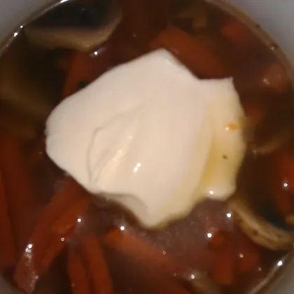 Суп простой морковно-грибной