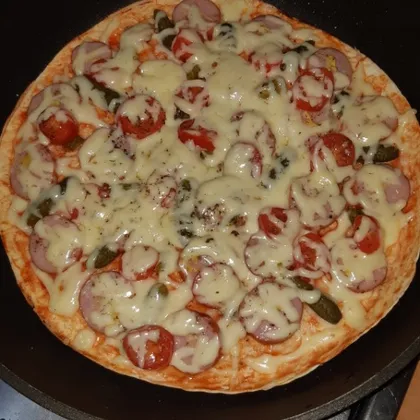 Пицца на сковороде из лаваша
