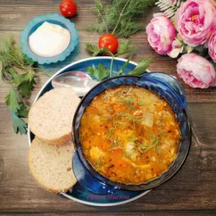 Рассольник на курином бульоне с булгуром