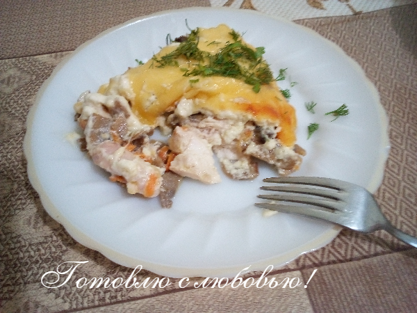 Жюльен из курицы с шампиньонами