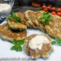 ПП оладьи из мяса курицы, цветной капусты и грибов