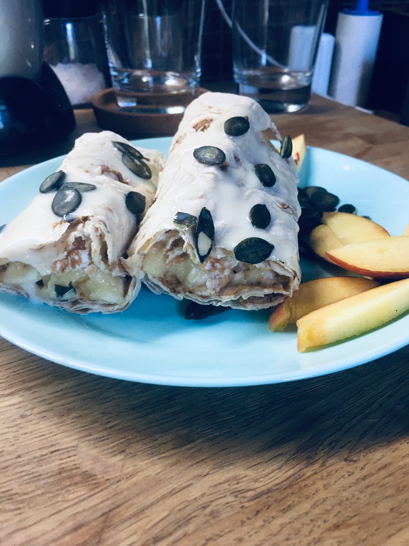 🍑 ПП Завтрак Лаваш с бананом и персиком