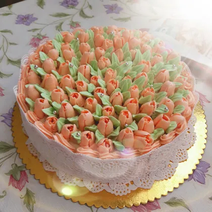 Бисквитный торт 'Тюльпан'🌷🎂🎂🎂