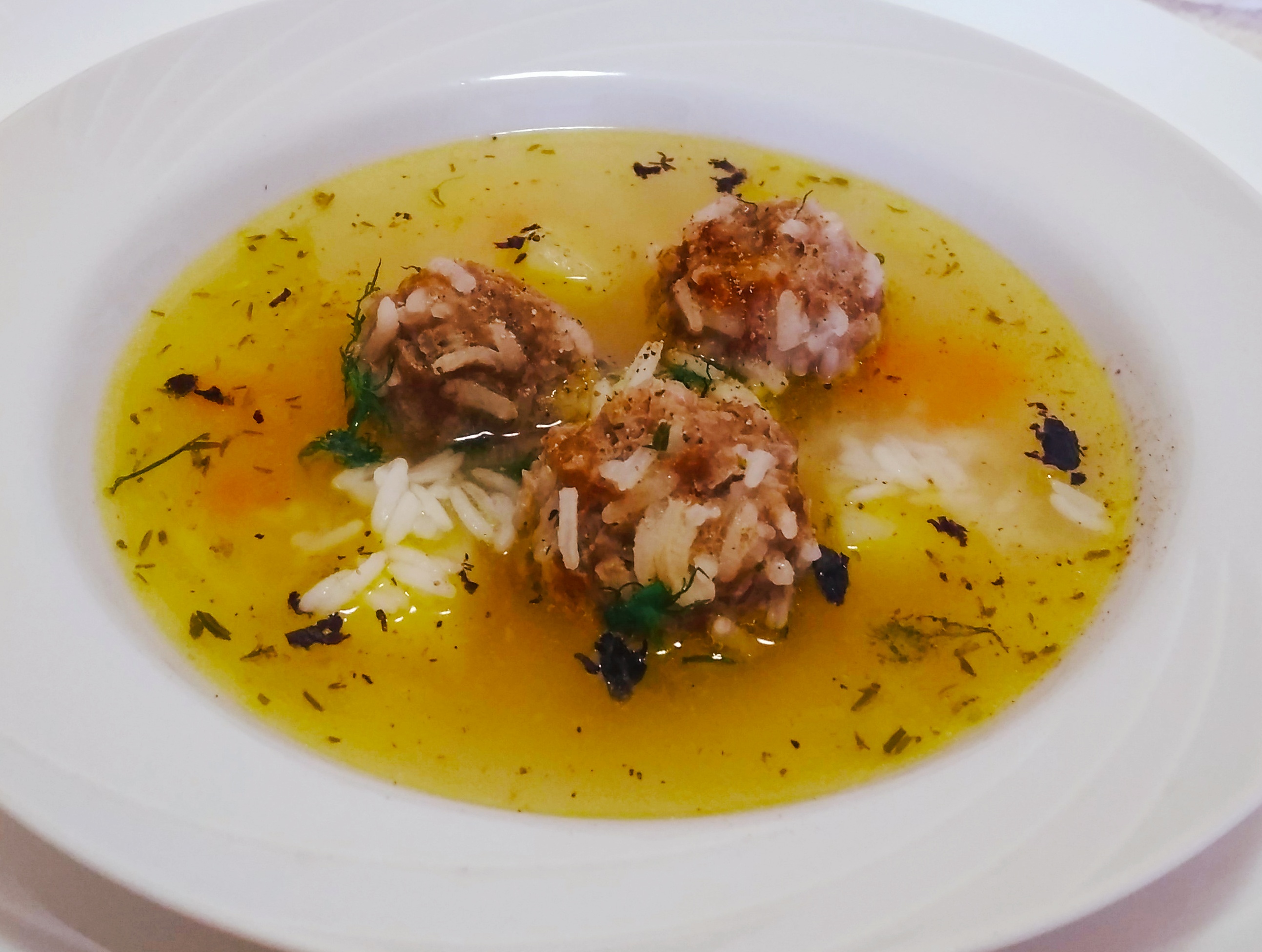 Суп рисовый с тефтелями! 😋