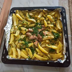 Картошка с курицей в духовке😍