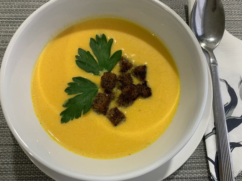 Суп пюре из тыквы со сливками и сыром
