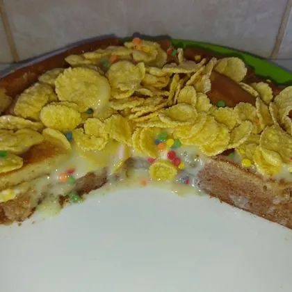 Торт бисквитно-желейный без выпечки