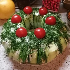 Салат с куриными сердечками