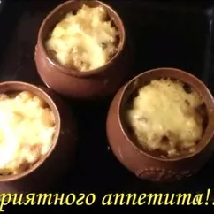 Мясо с грибами и картошкой в горшочках   #кулинарныймарафон