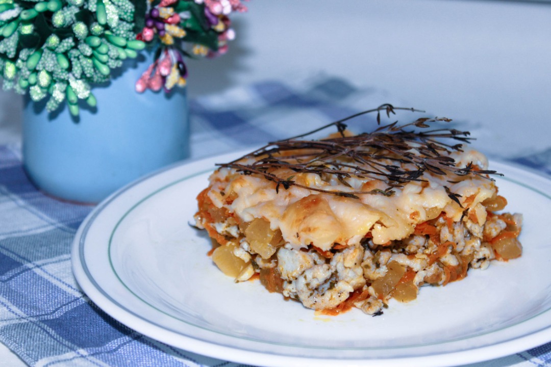 Кабачковая запеканка с фаршем