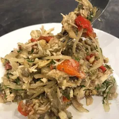 Роскошный ПП- салат с печёными овощами, курицей и орехами 😋👍🏻