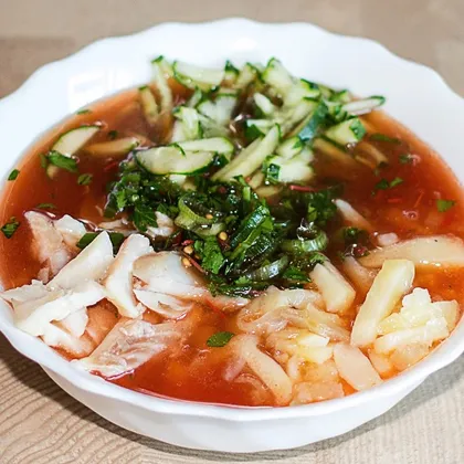 Холодный суп «КурОшка», русско-корейская кухня