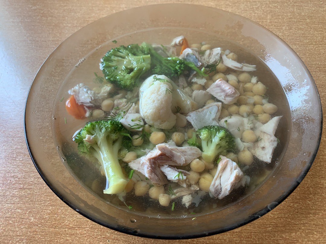 Суп из горбуши с нутом (можно без)