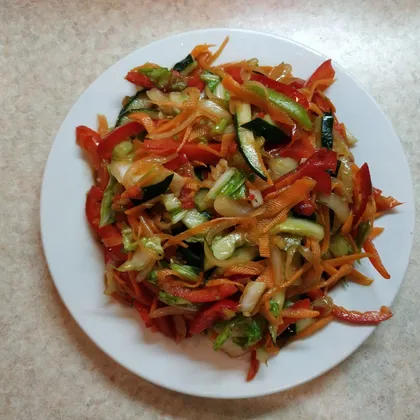Корейский овощной, острый, свежий салат