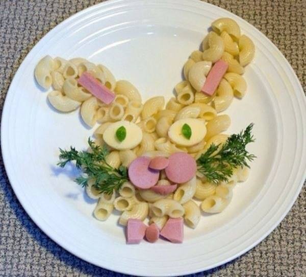 #школа Зайчик из макарон