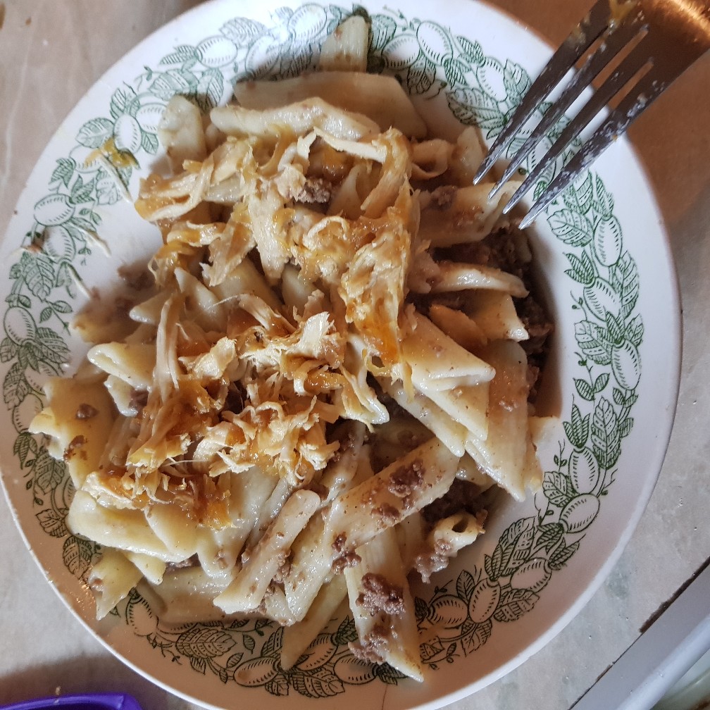 Макарон с курицей и фаршом