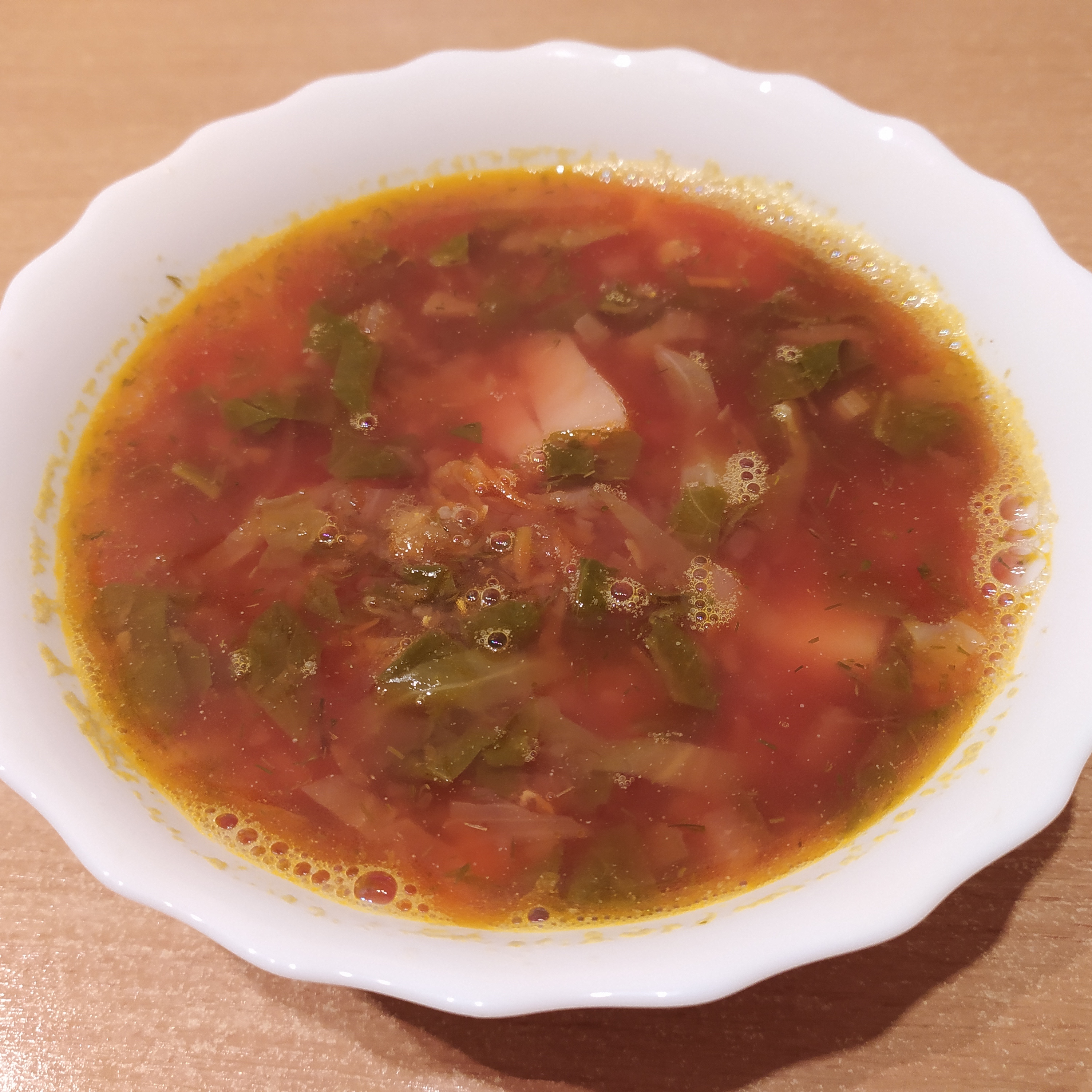 Борщ без мяса со щавелем