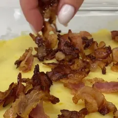 Картофельное пюре под шубкой из бекона и сыра 🥓